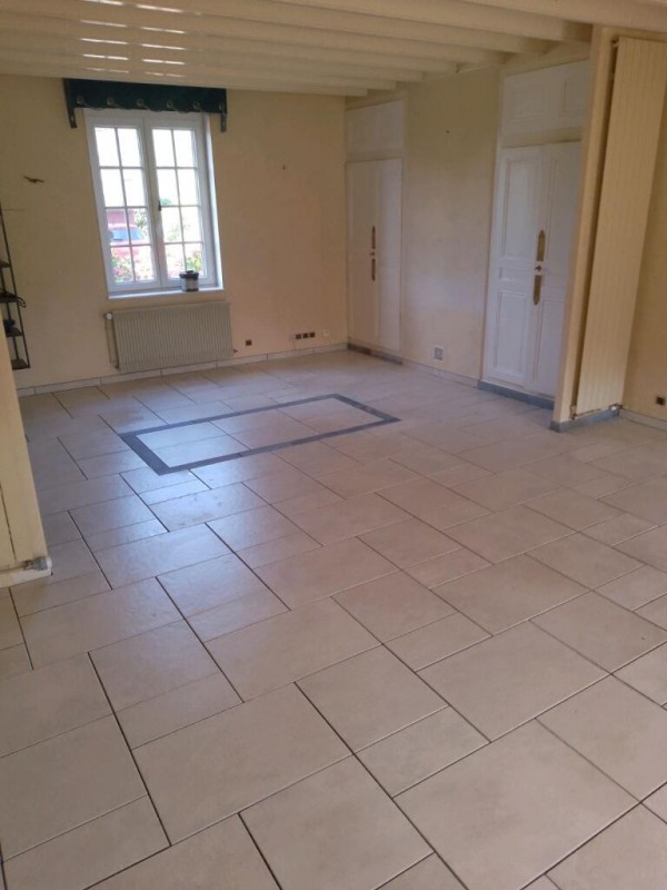 Rénovation d'un sol d'une maison de maître avec pose de carrelage multi format sur Yport 76 à côté d'Etretat